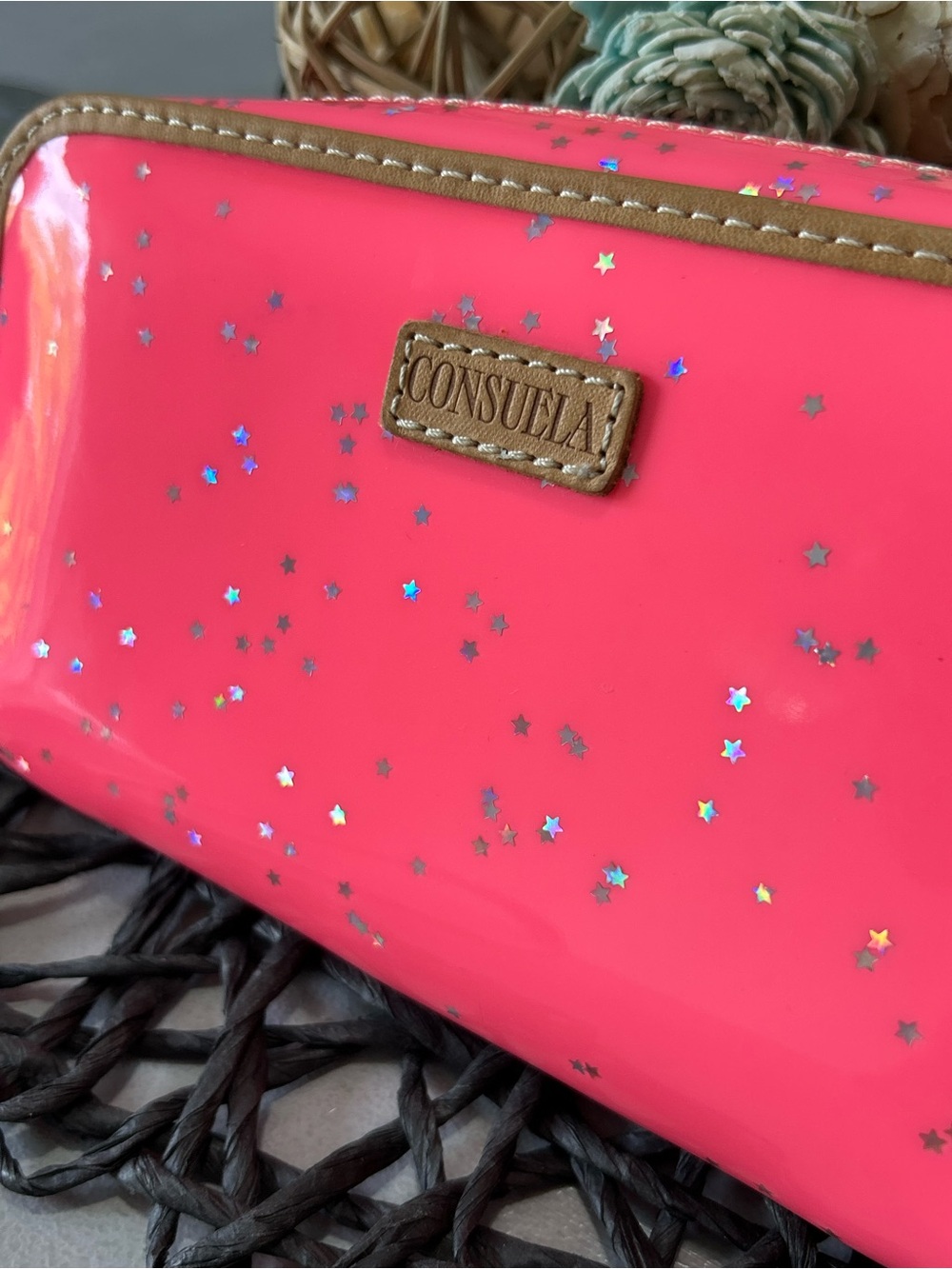 ✨ Consuela Shine Pink with Glitter Stars Wristlet Wallet - Picture 7 of 13